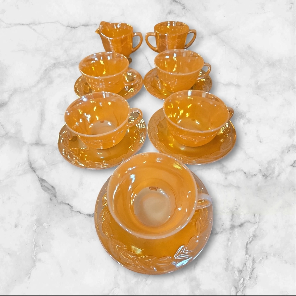 Vintage Fire King Peach Marigold Lustre Ware